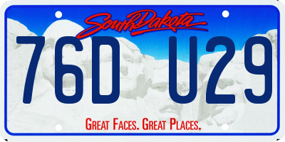 SD license plate 76DU29