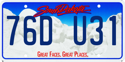 SD license plate 76DU31
