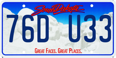 SD license plate 76DU33