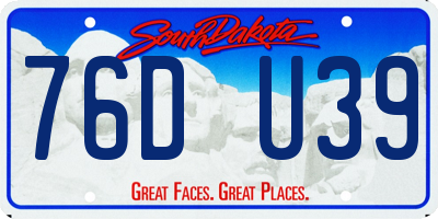SD license plate 76DU39