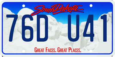SD license plate 76DU41