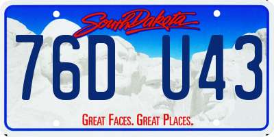 SD license plate 76DU43