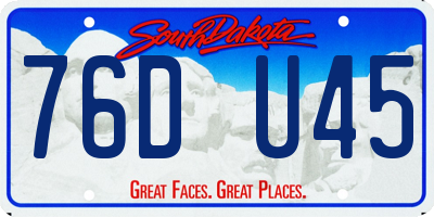 SD license plate 76DU45