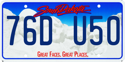 SD license plate 76DU50