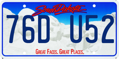 SD license plate 76DU52