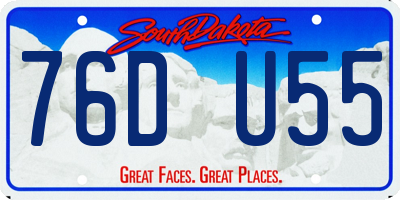 SD license plate 76DU55