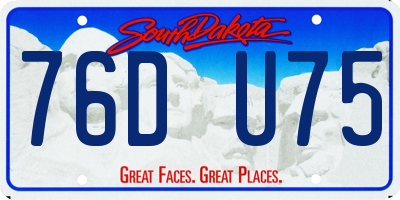 SD license plate 76DU75