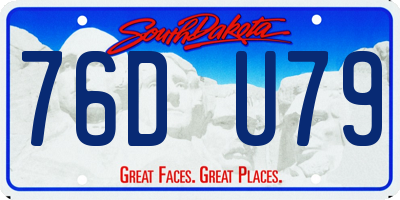 SD license plate 76DU79