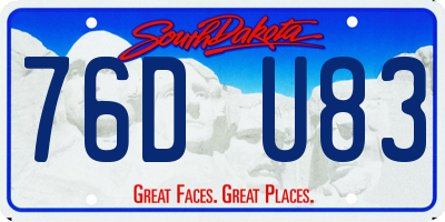 SD license plate 76DU83