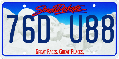 SD license plate 76DU88
