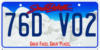 SD license plate 76DV02