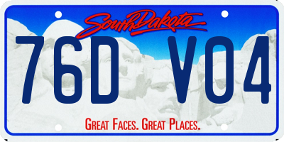 SD license plate 76DV04