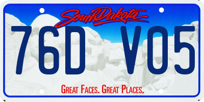 SD license plate 76DV05