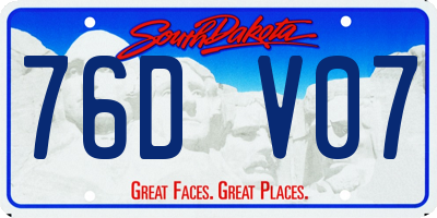 SD license plate 76DV07