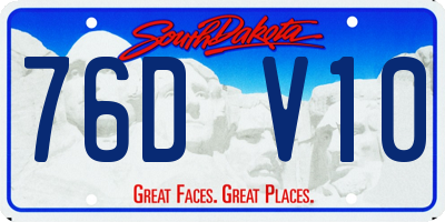 SD license plate 76DV10