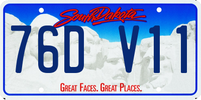 SD license plate 76DV11