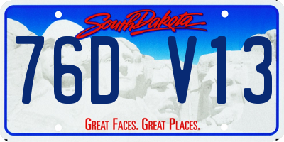 SD license plate 76DV13