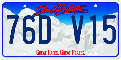 SD license plate 76DV15