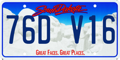 SD license plate 76DV16