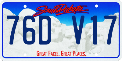 SD license plate 76DV17