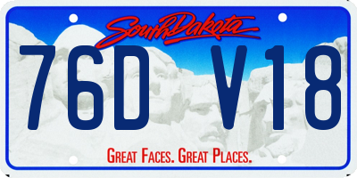 SD license plate 76DV18