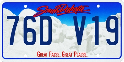 SD license plate 76DV19