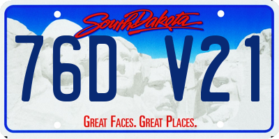 SD license plate 76DV21