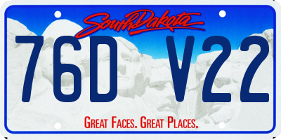SD license plate 76DV22
