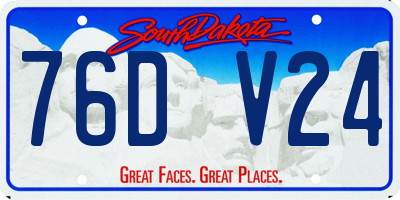 SD license plate 76DV24