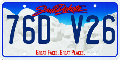 SD license plate 76DV26