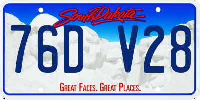 SD license plate 76DV28