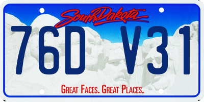 SD license plate 76DV31