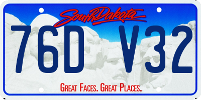 SD license plate 76DV32