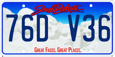 SD license plate 76DV36