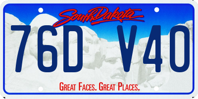 SD license plate 76DV40