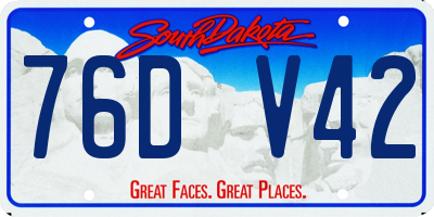 SD license plate 76DV42
