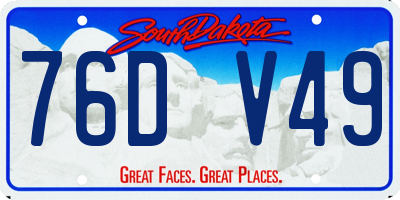 SD license plate 76DV49