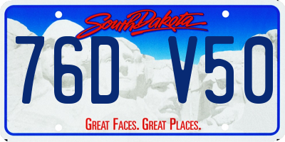 SD license plate 76DV50