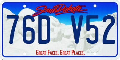 SD license plate 76DV52