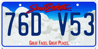 SD license plate 76DV53
