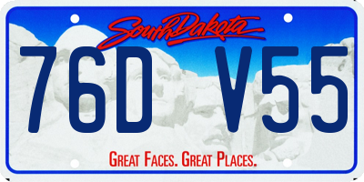 SD license plate 76DV55