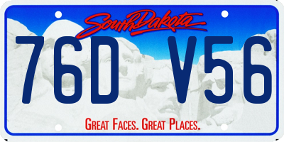SD license plate 76DV56