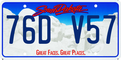 SD license plate 76DV57