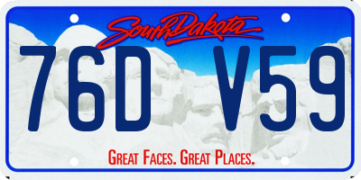 SD license plate 76DV59