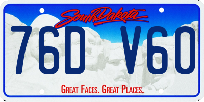 SD license plate 76DV60