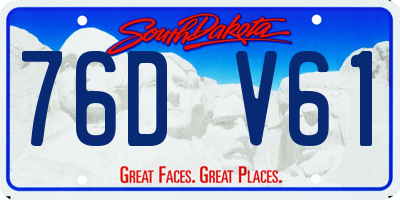 SD license plate 76DV61