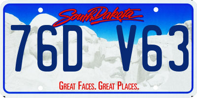 SD license plate 76DV63
