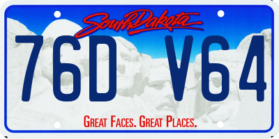 SD license plate 76DV64