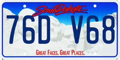 SD license plate 76DV68