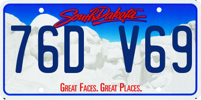 SD license plate 76DV69